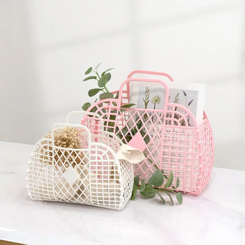 panier de douche amovible en plastique, sac de rangement creux pour salle de bain, panier de rangement pour la maison, sac de plage d'été