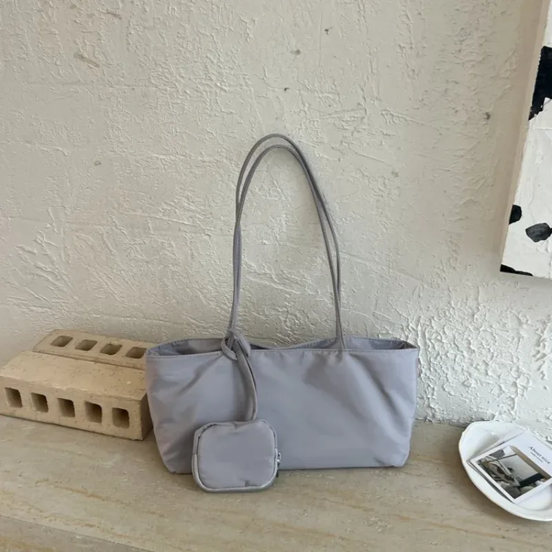 sac fourre-tout pour femme ceekay en cuir pu souple foncé, grand sac à bandoulière avec détail cordon de serrage et mini pochette, style décontracté quotidien pour les trajets