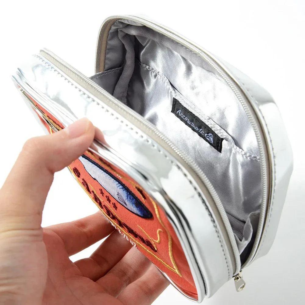 trousse de toilette mignonne portable pour femme, sardines en conserve, sac cosmétique de voyage, multifonction, mode créative, fermeture éclair, week-end, vacances