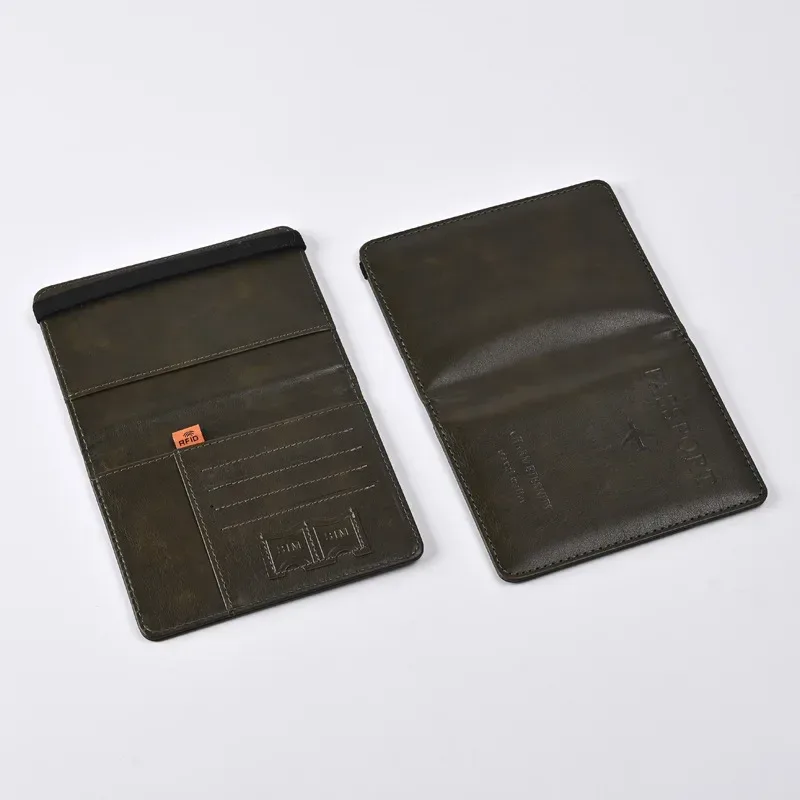 couverture de passeport en cuir à bande élastique, pour cartes, porte-passeport de voyage, portefeuille, étui organisateur de documents pour hommes et femmes