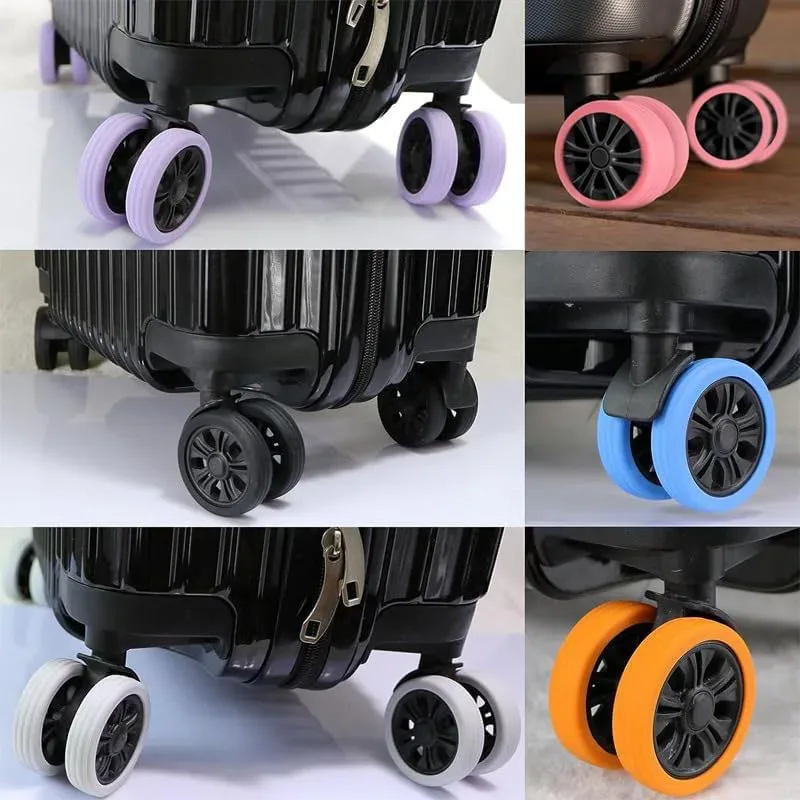 protecteur de roues de bagages en silicone, 8 pièces, roulettes, chaussures, valise de voyage, réduit le bruit, accessoires de couverture de protection