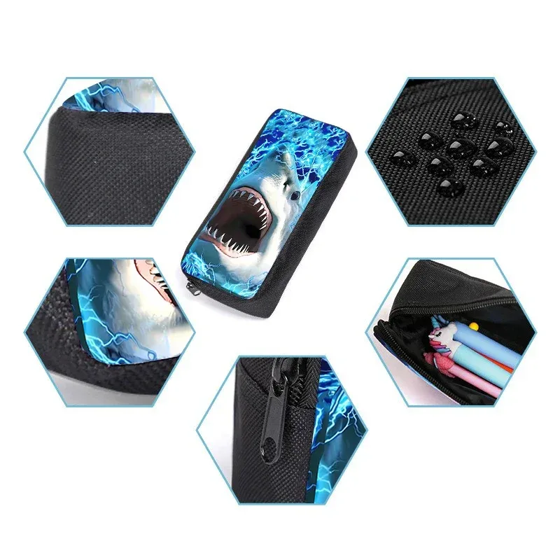sac à dos pour enfants en trois parties sur le thème des animaux marins, requins, pour garçons et filles, meilleurs cadeaux, sac à dos scolaire dessin animé 2d