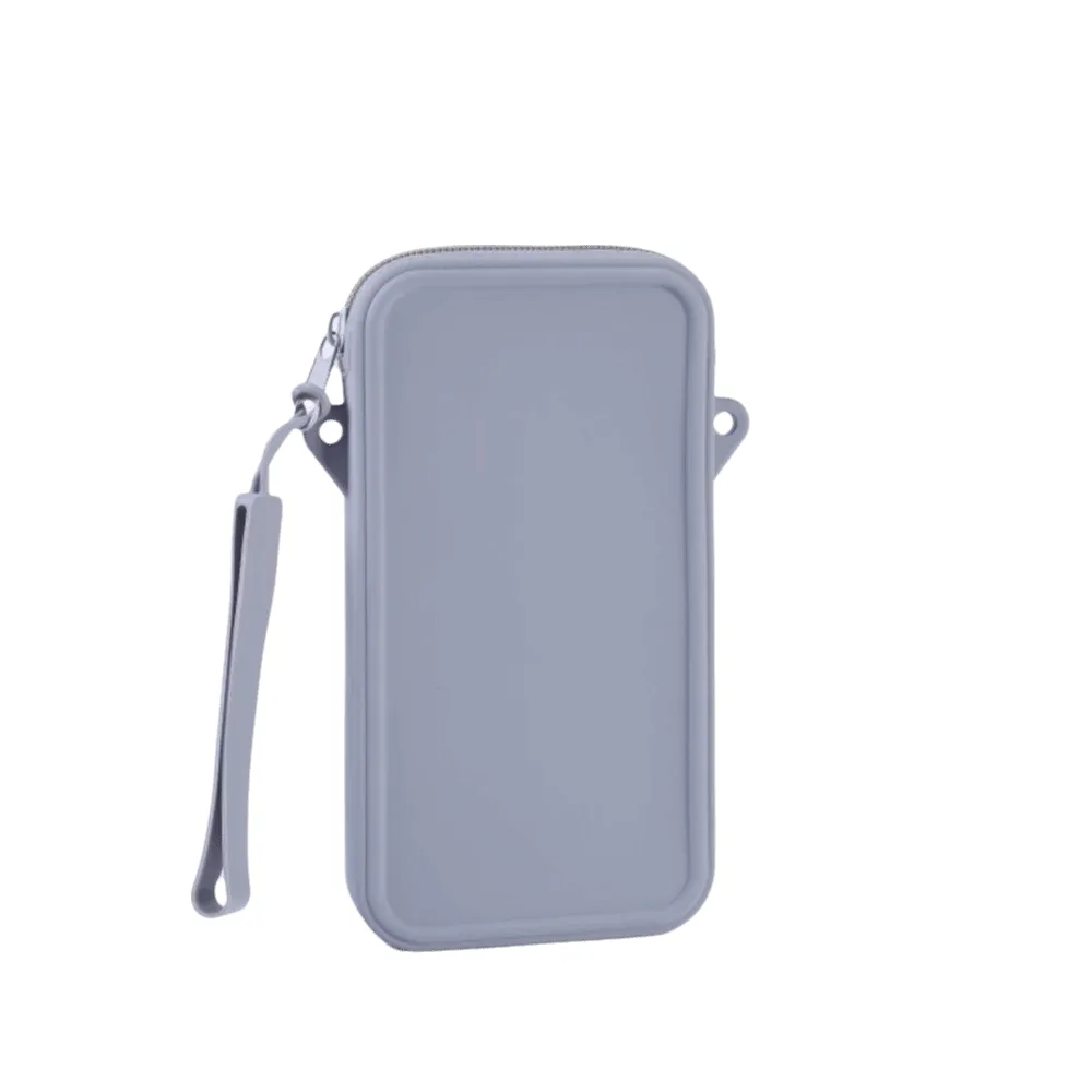 sac de maquillage multi-usages en silicone, résistant aux chocs, couleur unie, organisateur de rangement carré, sac cosmétique universel imperméable et portable