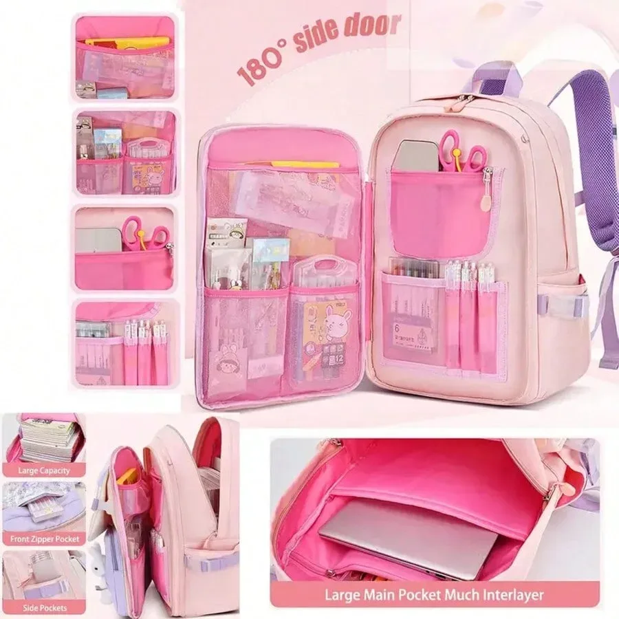sac à dos pour étudiants avec plusieurs poches, grande capacité, cartable respirant et léger avec bandes réfléchissantes
