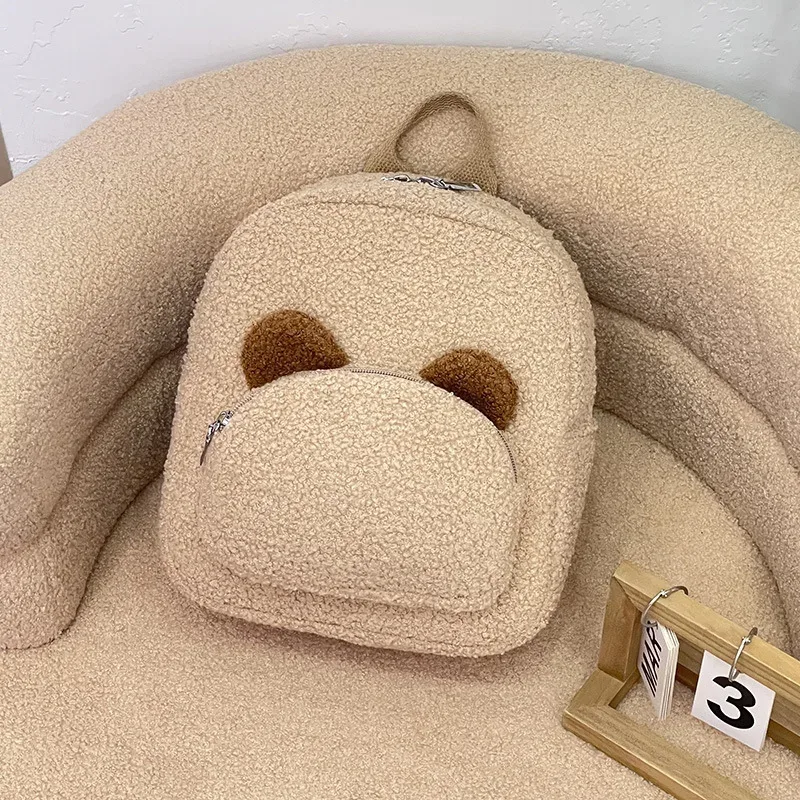 nouveau sac à dos en peluche ours mignon 2026, sac d'étudiant, cadeau d'anniversaire unique personnalisé fait main, sac de promenade brodé avec nom