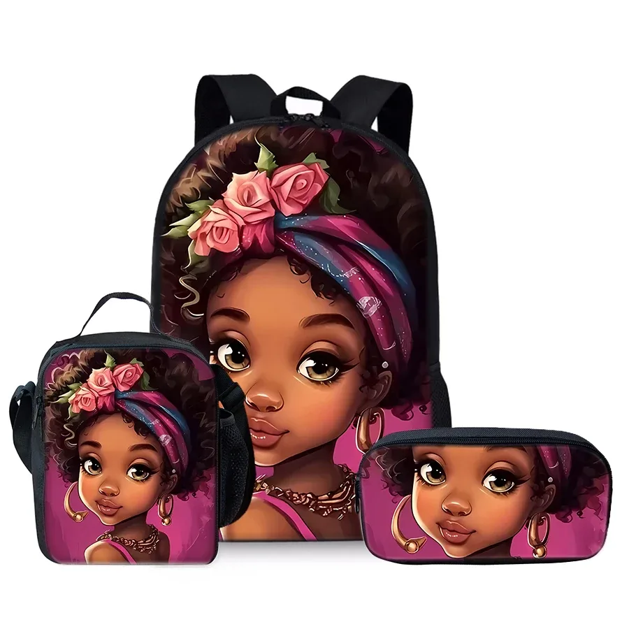 sac dos nylon unisexe violet kaki jaune blanc motif fille rose bougie turban école portable occasionnel adolescents