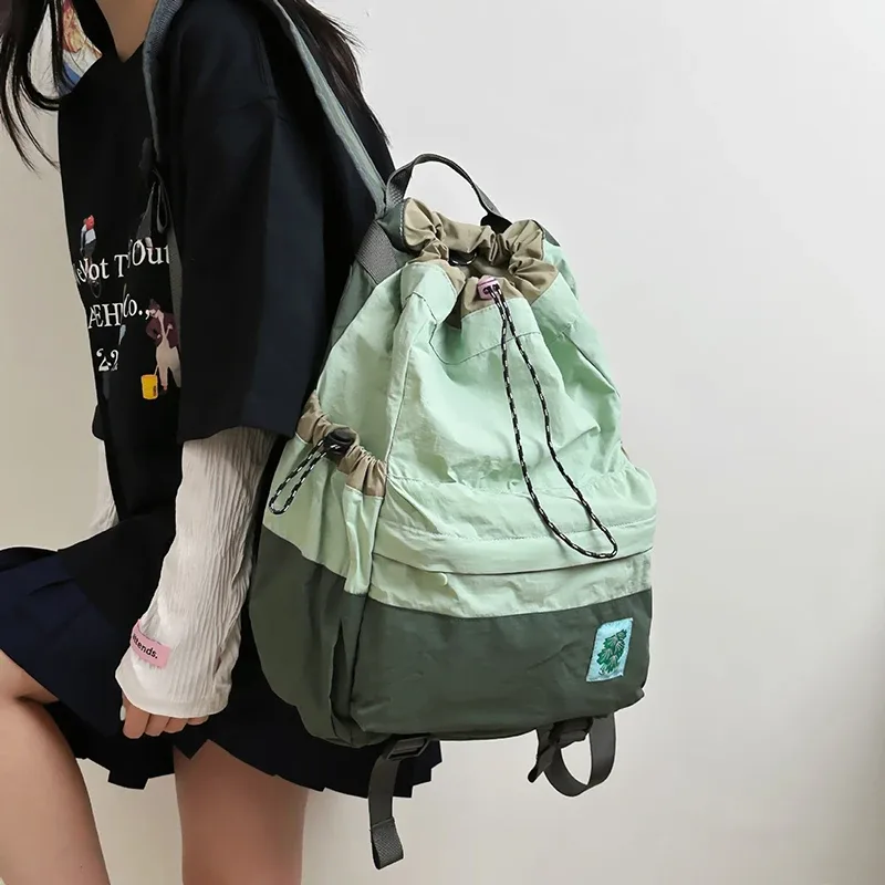 printemps été léger voyage op street sle double sac à bandoulière fourre-tout couleur ket cordon sac à dos avec cordon de serrage