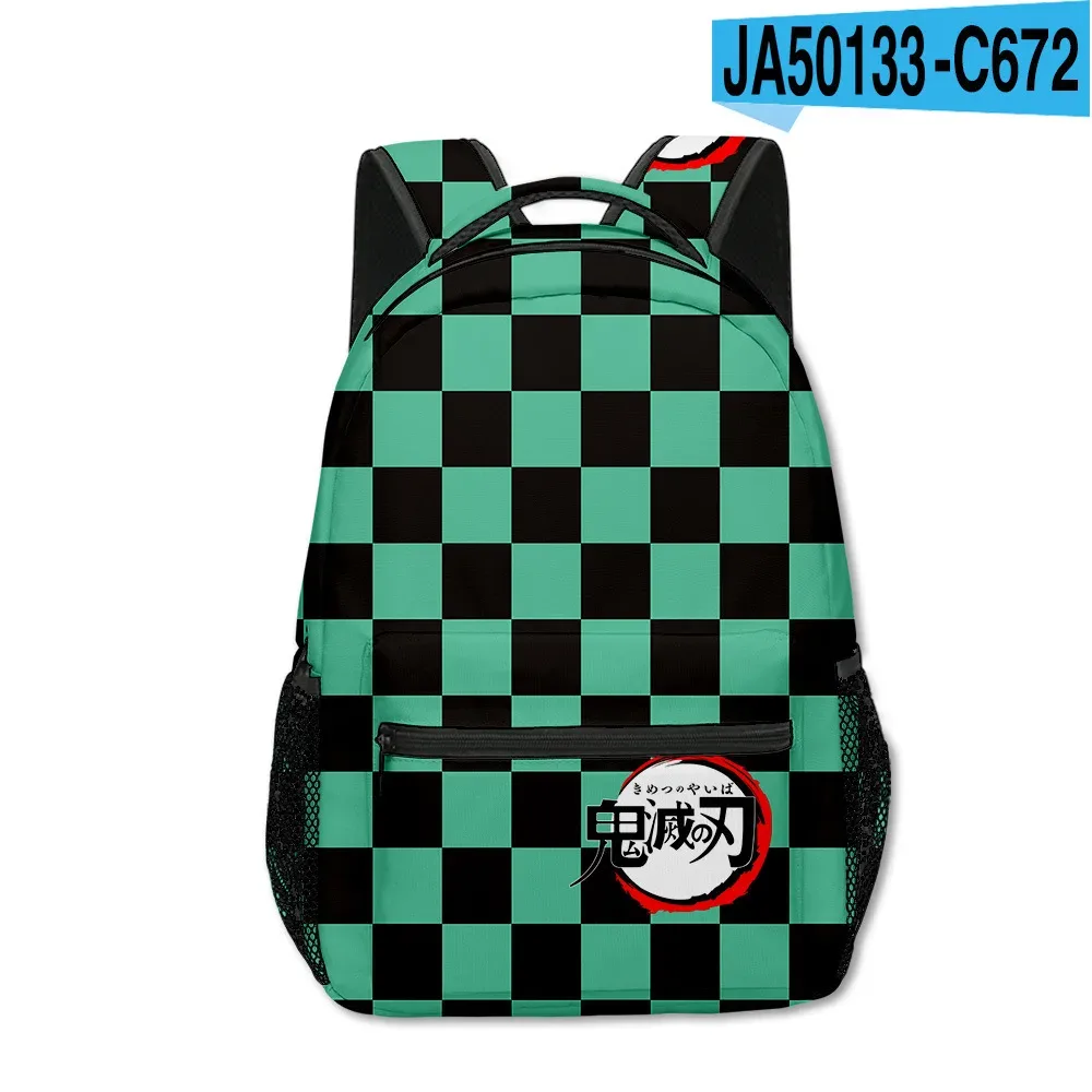 sac dos tissu oxford uni dessin animé géométrique multicouleurs triangles carreaux bandoulière arquée usage voyage