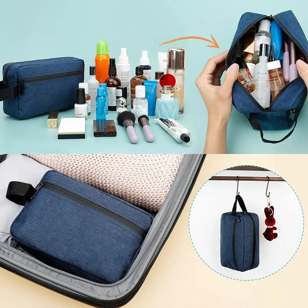 trousse de maquillage étanche pour hommes et femmes, trousse cosmétique, trousse de beauté, trousse de maquillage, kits de trousse de toilette d'évaluation, stockage de poudres lavantes de voyage, fermeture éclair