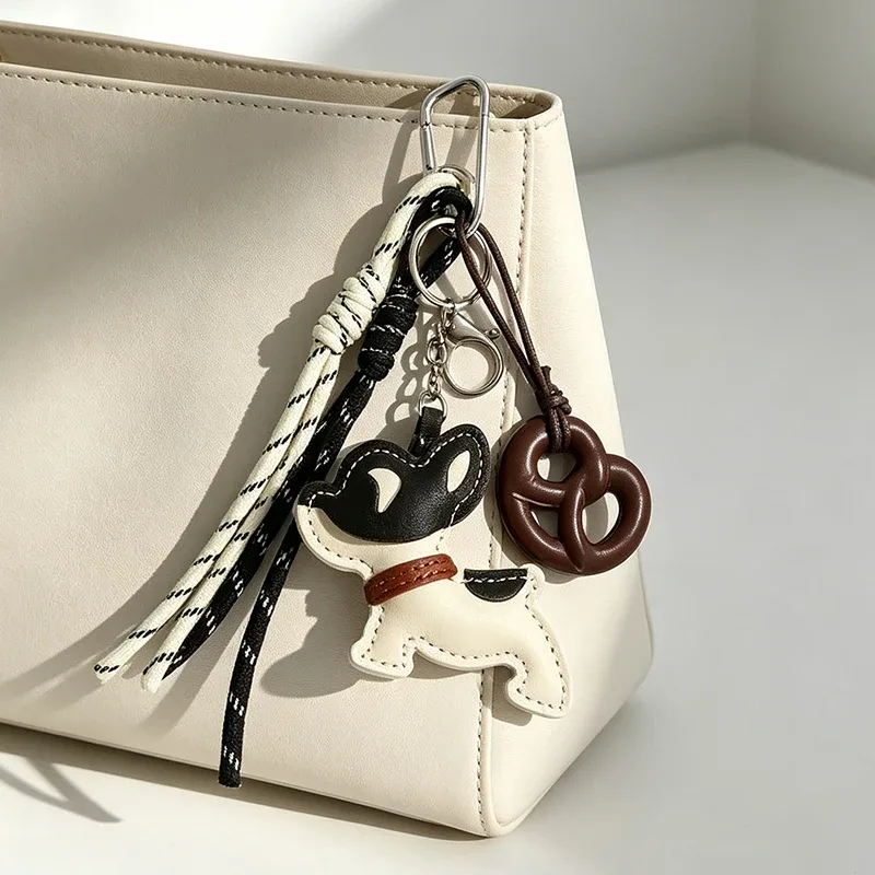 adorable porte-clés en cuir pu bouledogue français, pendentif mignon pour sac, breloque pour sac à dos, porte-clés de voiture, cadeaux et accessoires