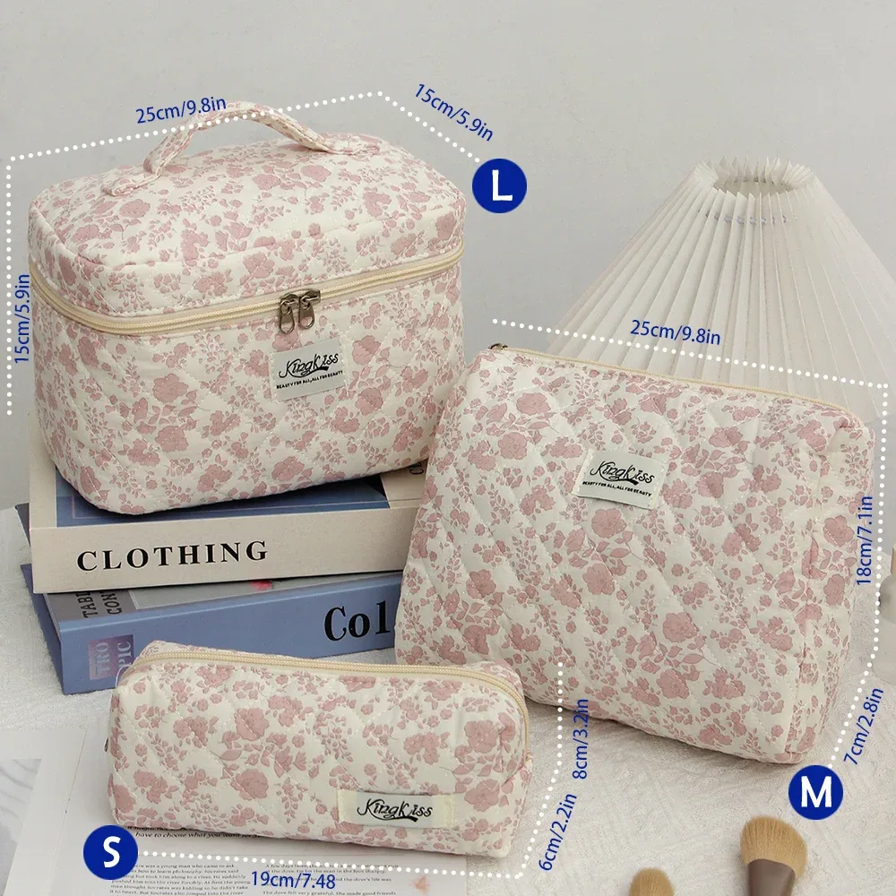 sac à cosmétiques de voyage à motif floral, sac à cosmétiques portable adapté aux voyages et aux essentiels scolaires pour femmes, trousse de maquillage