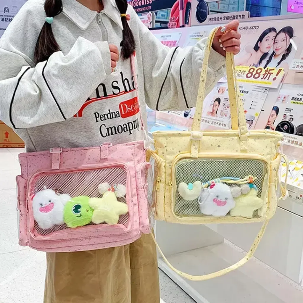 y2k mignon japonais ins ita sac lolita fille fourre-tout transparent sac à bandoulière grande capacité sac à bandoulière décontracté bricolage affichage sacs à main