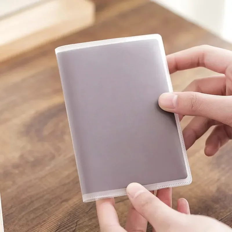 housse de protection pour passeport transparente givrée, étui pour documents en pvc imperméable