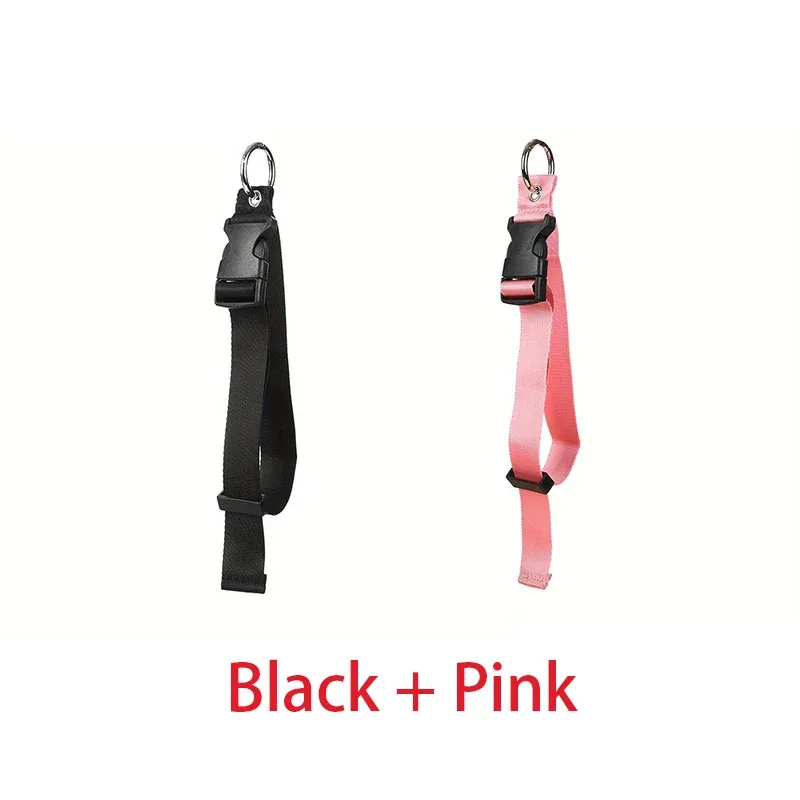 boucle voyage nylon noire rose attachement sac dos sangle anneau métal usage voyage sécurité transport