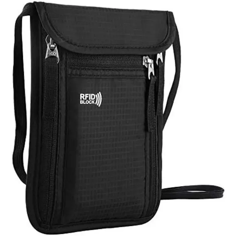pochette de voyage, portefeuille de cou, porte-passeport familial, étui de rangement avec blocage rfid, portefeuille de voyage, accessoires de voyage