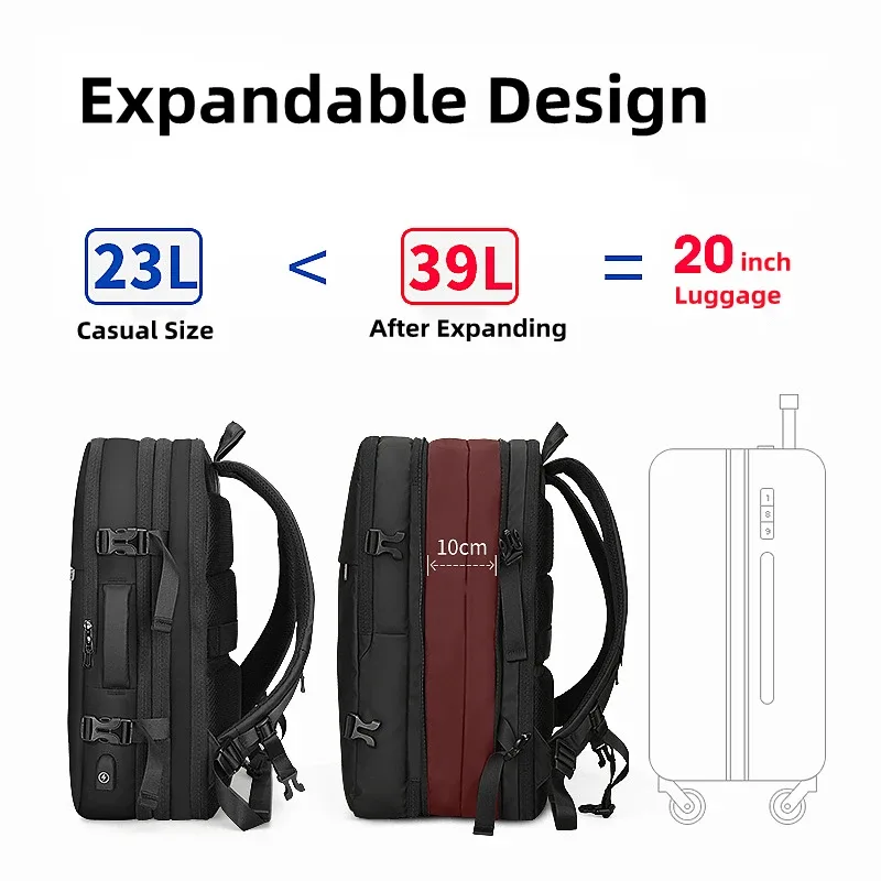 mark ryden-sac à dos pour ordinateur portable 17 pouces pour homme, chargeur usb, multicouche, sac de voyage pour homme d'affaires, antivol