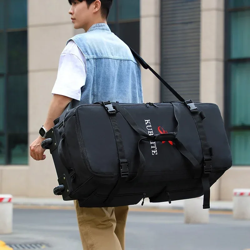 sac de voyage grand format 100l, sac à bagages à main, sac à roulettes d'extérieur, sac de rangement pour vêtements, sac à dos double épaule, imperméable et résistant à l'usure