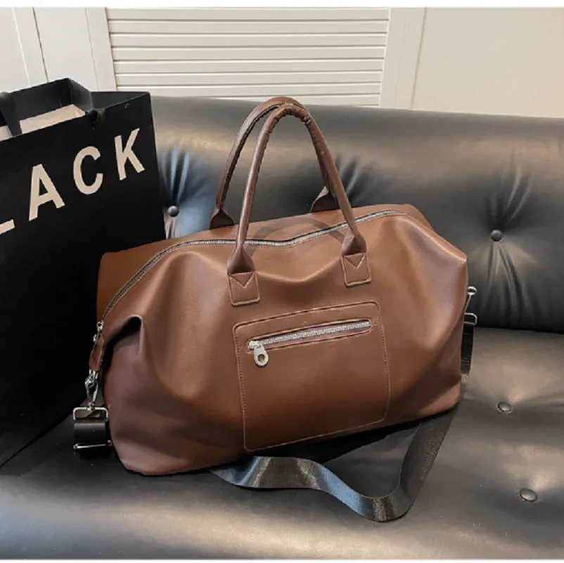 sac à main de voyage en cuir de bonne qualité pour hommes et femmes, fourre-tout d'affaires de grande capacité, sacs à bandoulière, sac de shopping, nouvelle mode coréenne