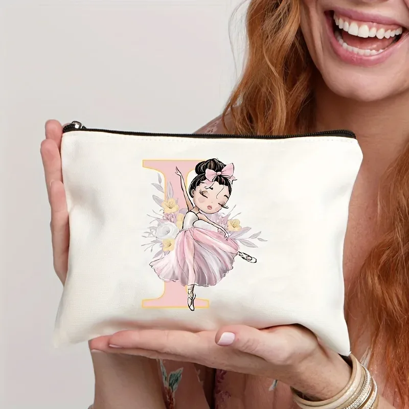 sacs de rangement, porte-monnaie, articles de toilette de style danseuse de ballet à 26 lettres, trousse de maquillage, sacs de voyage, pochette de maquillage