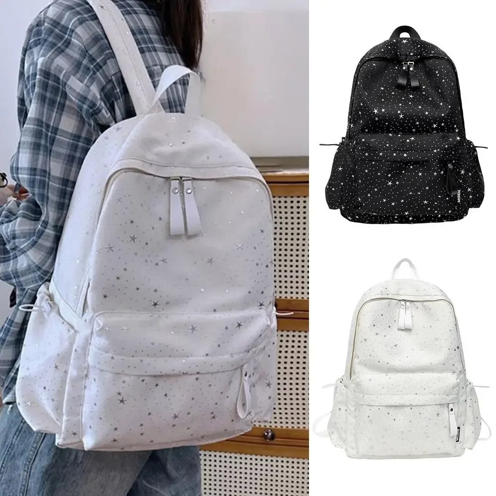 sac à dos japonais en tissu oxford, motifs étoiles, grande capacité, sac d'école multi-poches, sac à dos de voyage pour femme