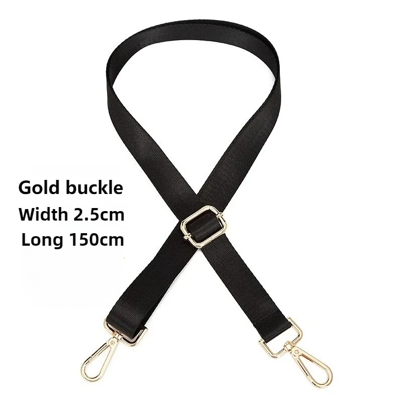 sangle de sac à bandoulière en nylon noir, ceinture détachable de remplacement réglable pour femmes et hommes, sacoches à poignée, ceinture de sac à main