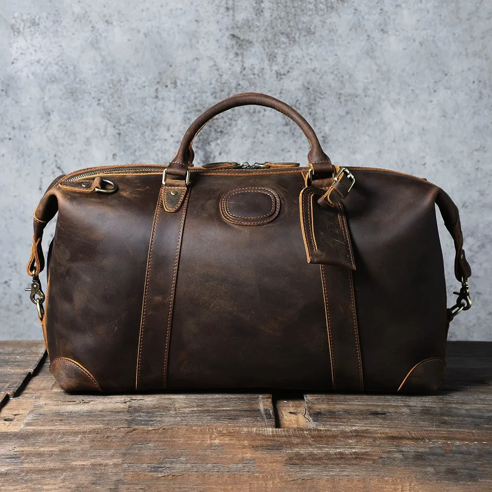 nasva-sac de sport en cuir pour hommes, sac de week-end, bagage extérieur, sac d'aviation, sac de sport fitness, sac à main à bandoulière