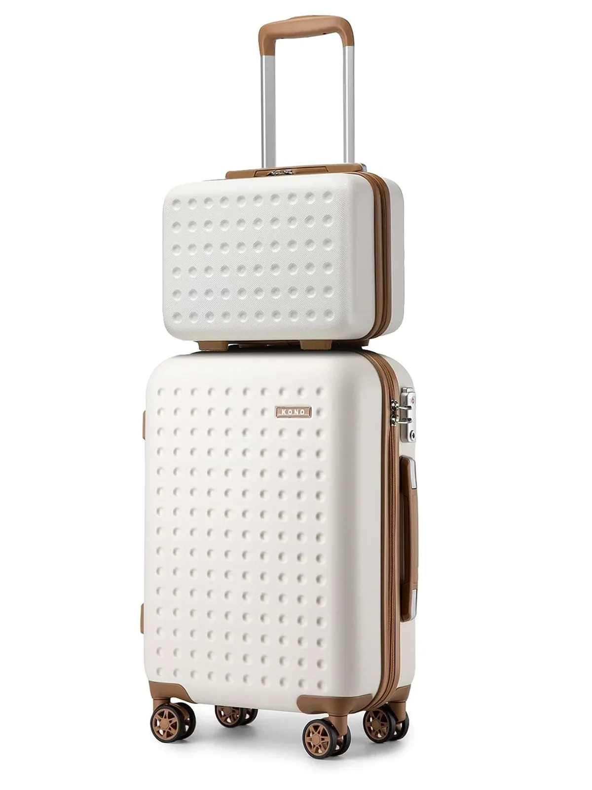 kono ensemble valises rigides 13 pouces trousse de maquillage et 20 pouces bagage cabine, trolley abs+pc serrure tsa roulettes 360° silencieuses