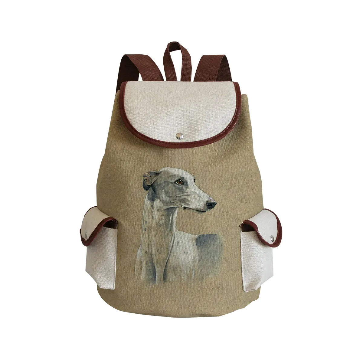 sac à dos personnalisé avec peinture à l'huile et imprimé de chien lévrier, sacoche de styliste durable pour shopping et voyage, accessoire d'extérieur décontracté pour femme