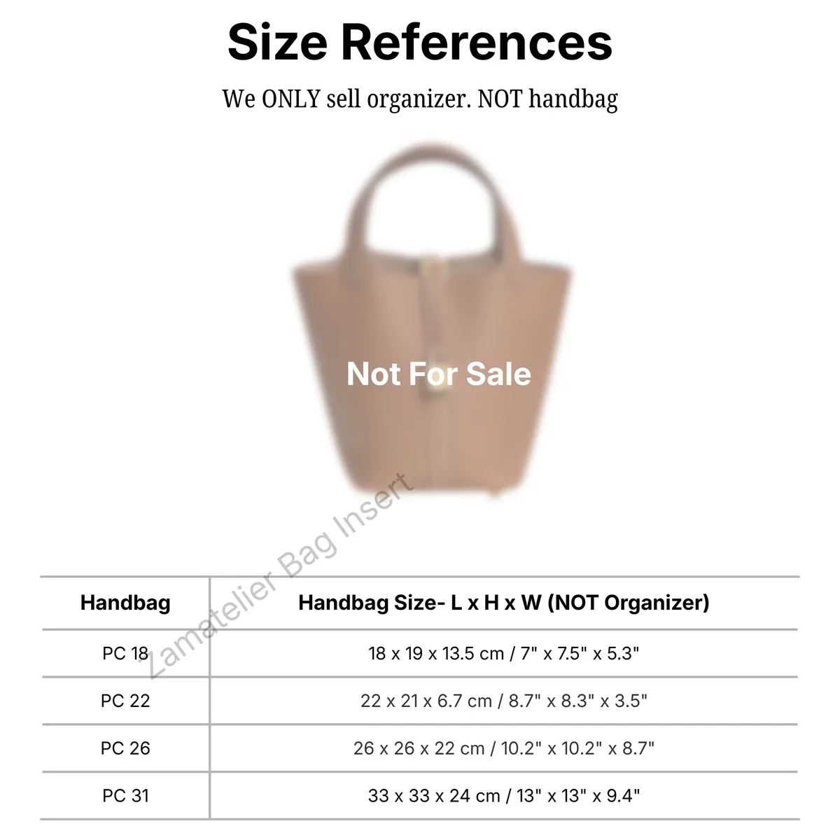 Insert en soie sur mesure pour sac Picotin 18/22/26/31, Organisateur de sac à main en satin de qualité supérieure, Base de sac en satin, Organisateur de sac, Base de sac structurée