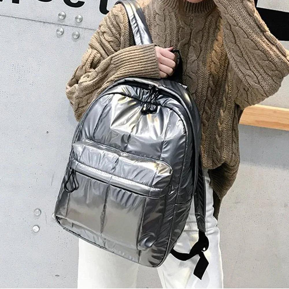 sacs à dos rembourrés en coton pour femmes, sacs d'école en duvet pour adolescents, sac de voyage design, grands sacs à main pour femmes, nouveau, 2021