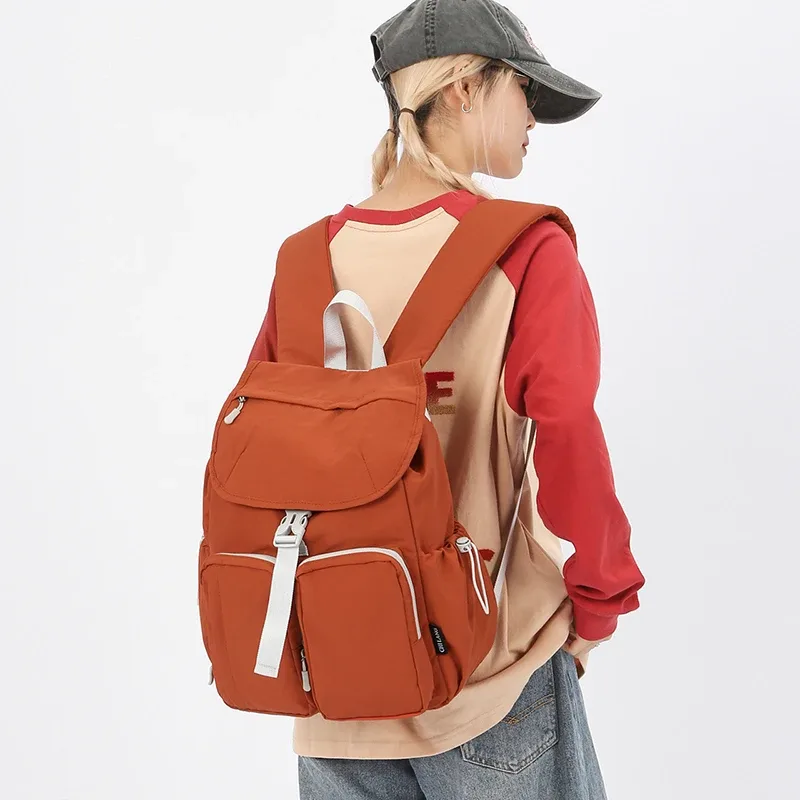 sac à dos à la mode pour femmes, sac à bandoulière de bonne qualité, sac d'ordinateur léger de grande capacité, sacs à main de couleur unie pour femmes