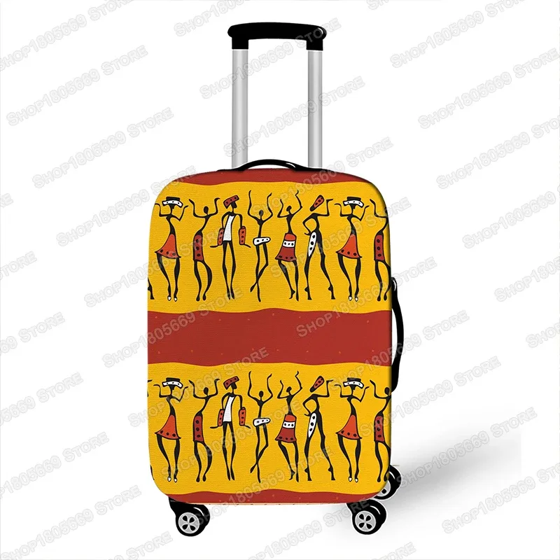 housse de bagage imprimée à motif afro pour voyage, housse de valise marron pour femmes africaines, housse de protection élastique pour chariot de voyage