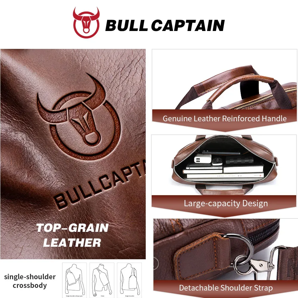 porte documents cuir véritable cuir vache blanc marron rectangle poignée supérieure bandoulière amovible loquet usage professionnel voyage affaires