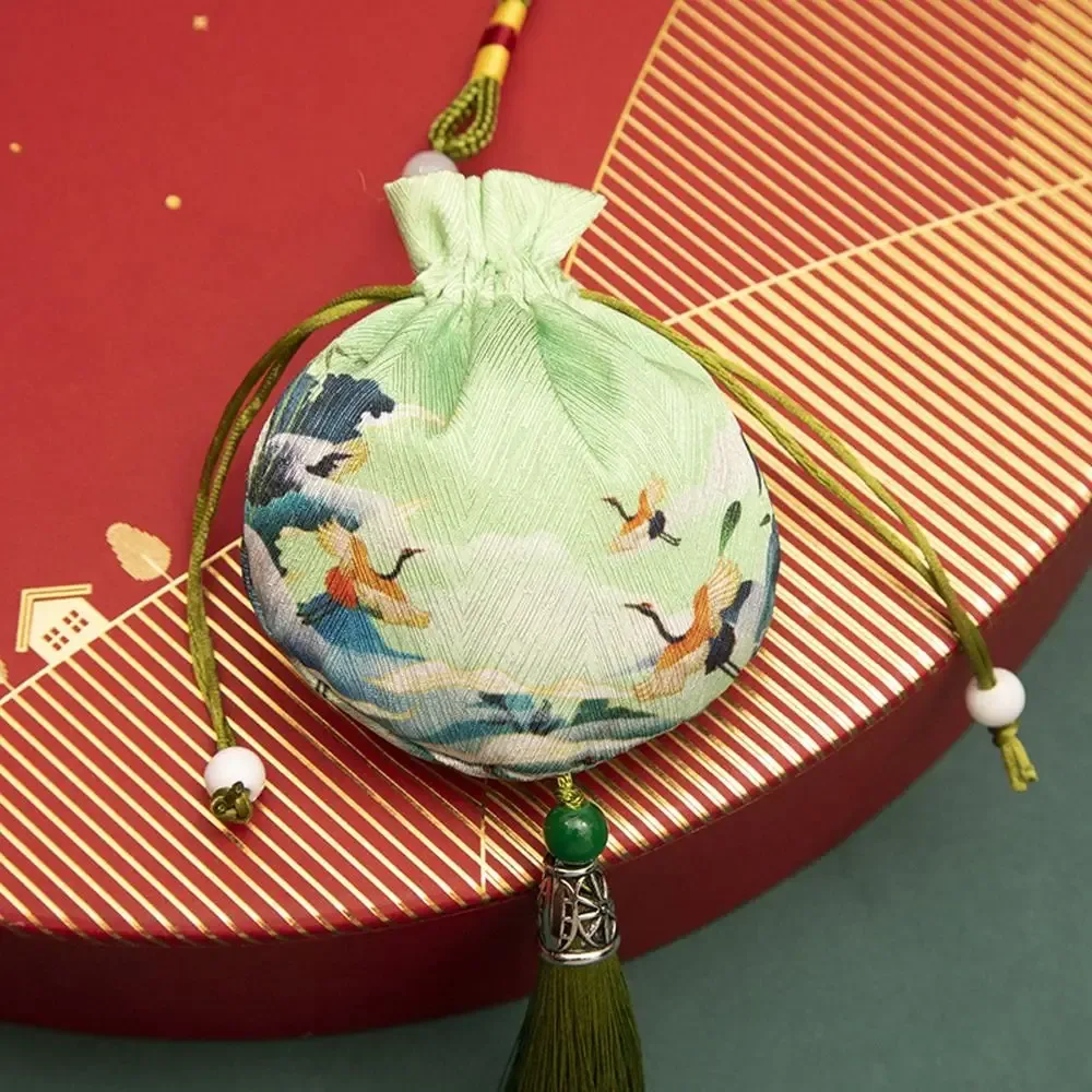 étui à colliers, pochette en tissu à cordon, décoration suspendue, pochette à fleurs, sac à bijoux pour femmes, sac de rangement de style chinois, sachet vide.