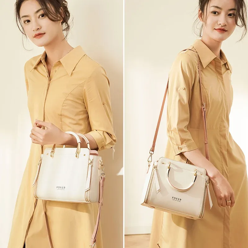 sac à bandoulière en cuir croûte foxer pour femme, sac à main élégant, nouveau sac fourre-tout grand format pour femme 2026, sac à bandoulière de luxe
