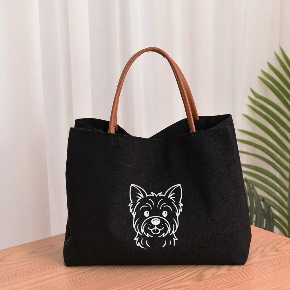 sac fourre-tout en toile pour femme, sac de travail, sac de plage, sac à provisions, cadeau pour les amoureux des chiens, mode pour femme, imprimé chien teckel