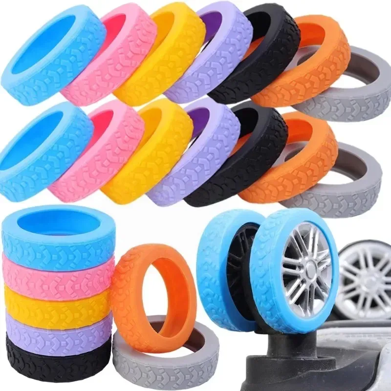 1/20 pièces protège-roues en silicone épaissi, anti-bruit, résistant à l'usure, souple, simple, manchon de protection pour roulettes, accessoire de valise
