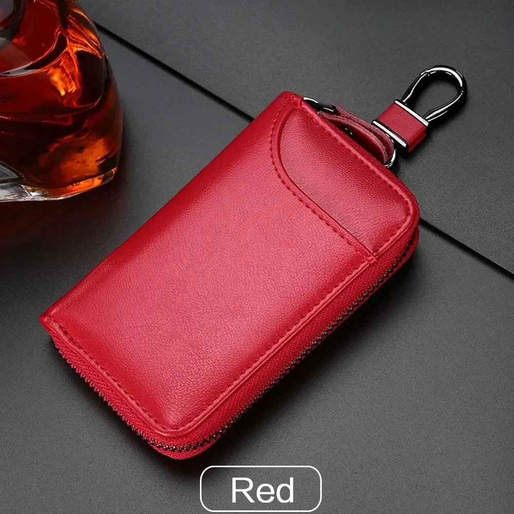 porte-clés en cuir véritable unisexe, sac à clés, organisateur multifonction, porte-monnaie, femme de ménage intelligente, petite étui pour clés de voiture, pochette pour clés