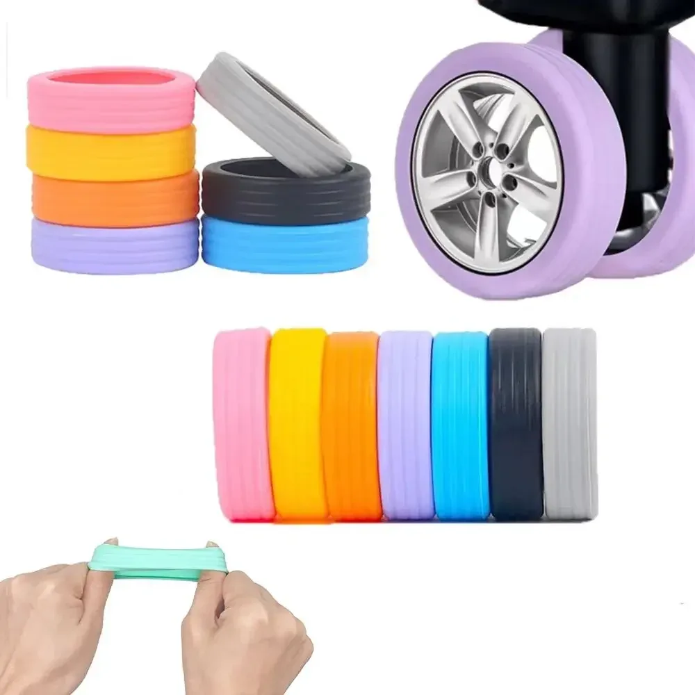 protecteur de roues de bagages en silicone, avec son silencieux, réduit l'usure des roues, housse de protection pour roues de valise, 4/8/16 pièces/ensemble