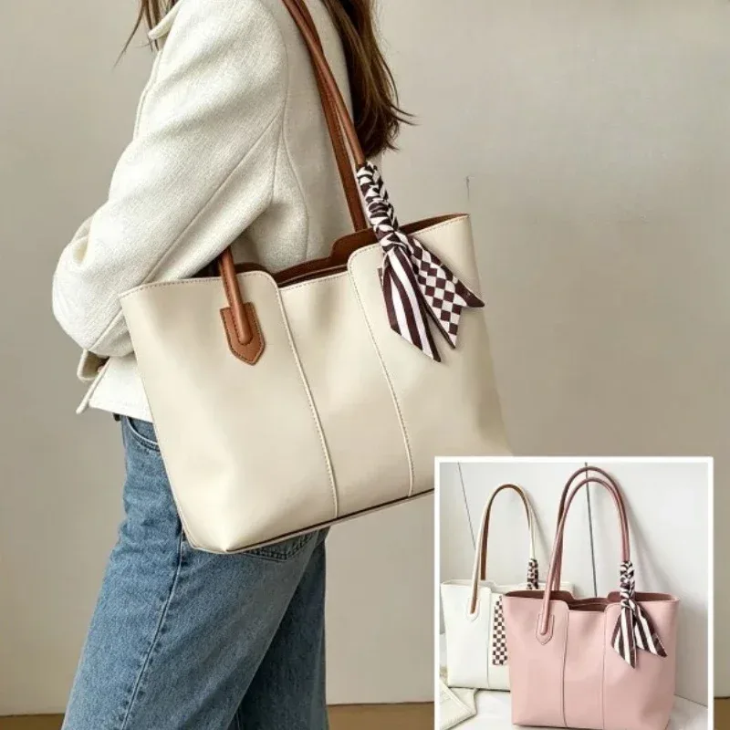 sac fourre-tout grande capacité de style coréen pour femme, sac à bandoulière simple pour trajets quotidiens, texture de niche, printemps/été 2026