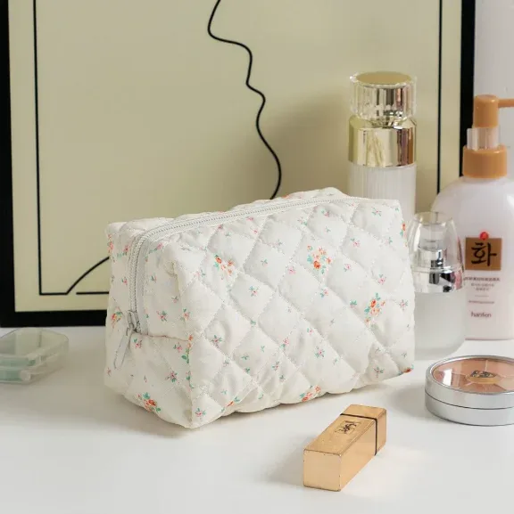 pochette de maquillage brodée de fleurs personnalisée, grande capacité, pochette cosmétique, cadeaux de demoiselle d'honneur, cadeau de fête des mères, sac organisateur de maquillage