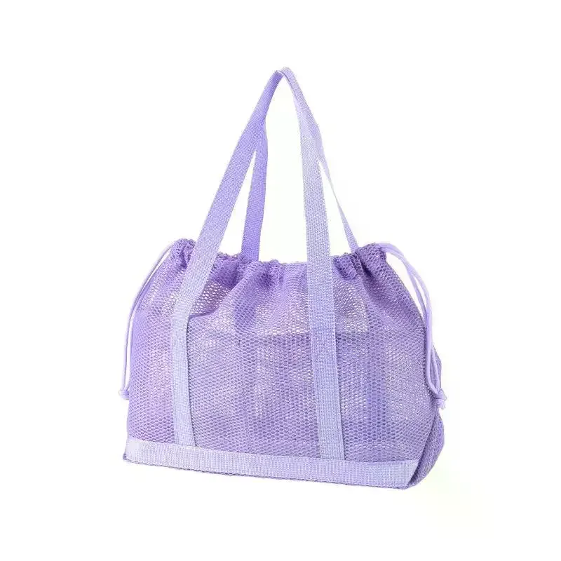 sac fourre-tout en maille avec cordon de serrage, respirant, à séchage rapide, grande capacité, sac à main portable pour la salle de sport, la natation, la plage, les sports, les escapades de week-end