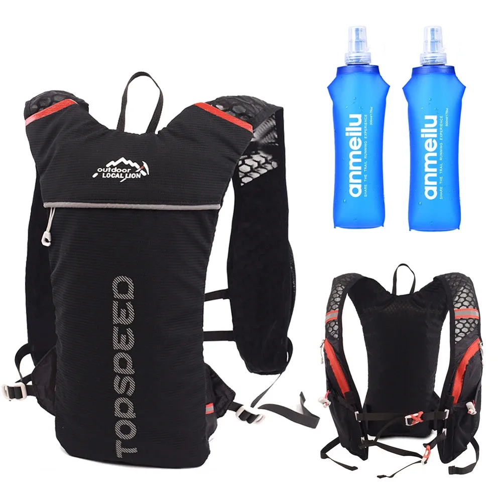 sac à dos d'hydratation pour course à pied 5l, sac de course ultra léger pour marathon, sac à dos de vélo, option gourde souple 500ml