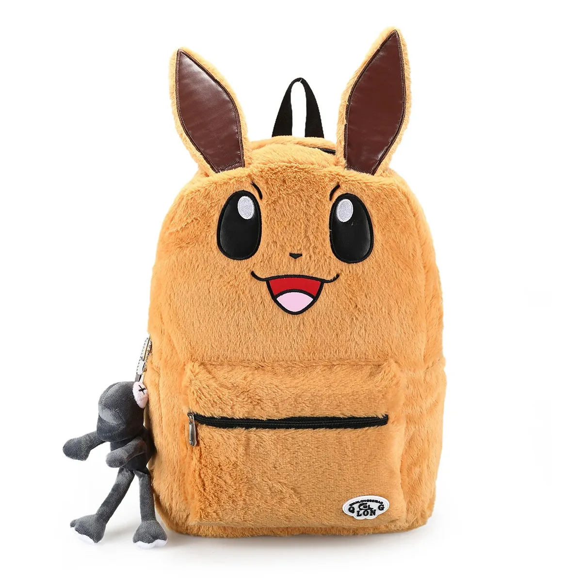 sac à dos en peluche grande capacité eevee dessin animé mignon pour étudiantes, sac à dos double épaule polyvalent et tendance pour l'école