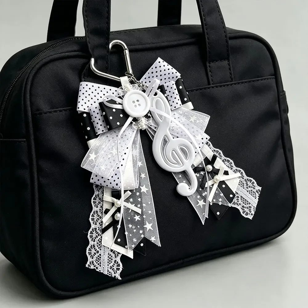 pendentif pour sac ita coréen, dentelle, note de musique, nœud, porte-clés, matériel diy, breloque de sac à dos, pour fans kpop, ornement de sac pain, accessoires de sac