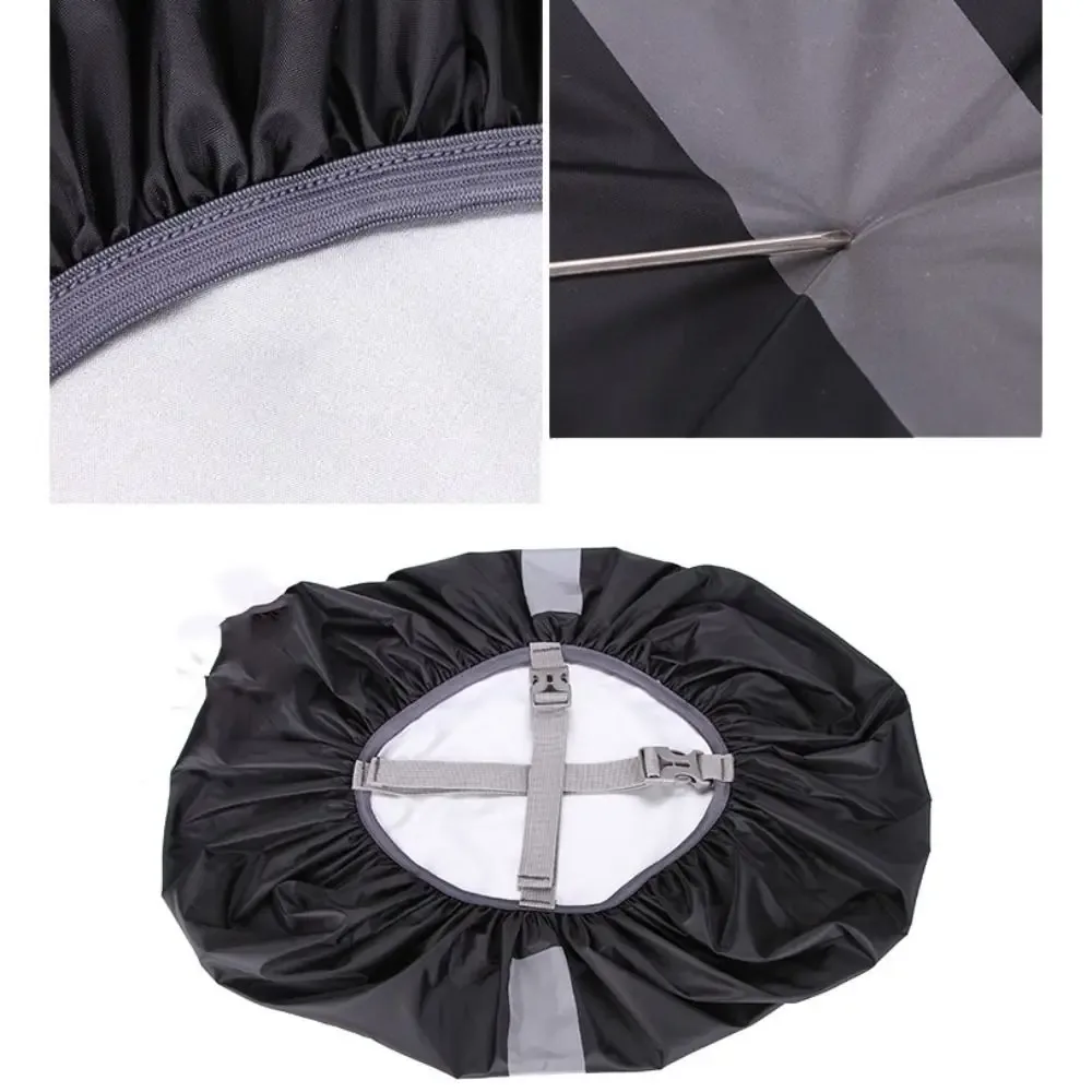 Housse de pluie réfléchissante à double boucle, ajustable, élastique, imperméable, en tissu Oxford, pour sac à dos, randonnée, escalade