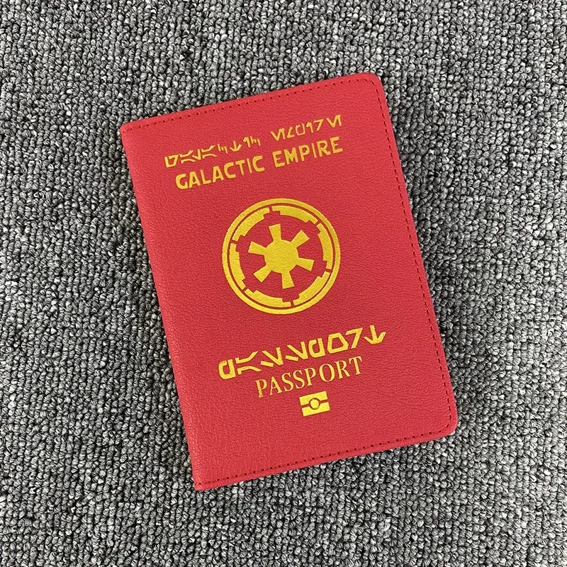 portefeuille de voyage en cuir pu pour femme, porte-passeport de compromis galactique, blocage rfid, noir, rouge, étui à passeport