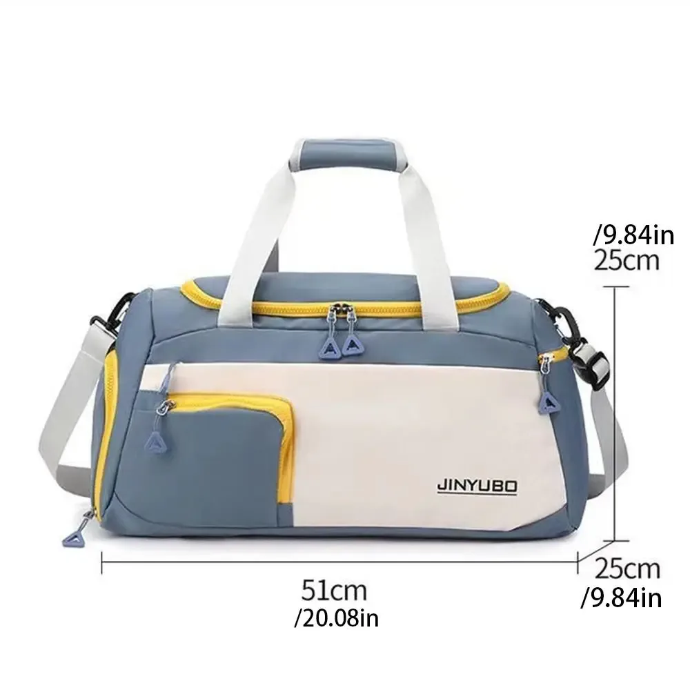 sac de voyage oxford robuste en nylon pour courtes distances, sac de sport multi-couches de couleur unie, grande capacité, sac à main de fitness