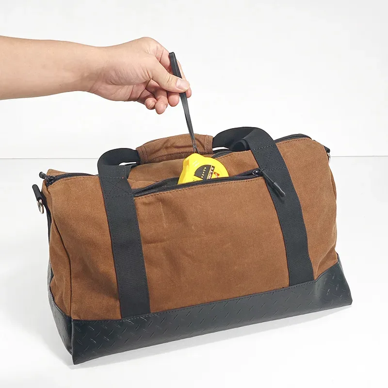 sac de rangement pour outils en toile cirée épaissie, multifonctionnel, style minimaliste moderne, avec compartiments multiples, pour outils...