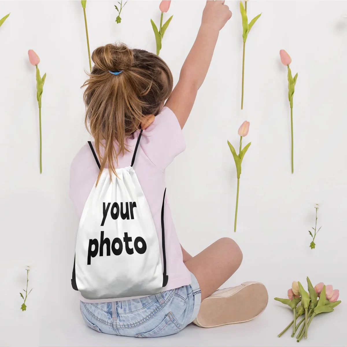 sac à cordon personnalisé avec impression d'image sur mesure, sac de sport pour le yoga, la natation, les sports, l'école, les étudiants, sac à dos décontracté pour tous les jours